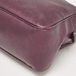 Pre Owned حقيبة كتف غوتشي سوهو جلد عنابي ميتاليك كبيرة بسلسلة