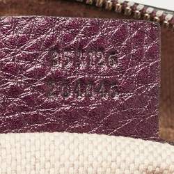 Pre Owned حقيبة كتف غوتشي سوهو جلد عنابي ميتاليك كبيرة بسلسلة