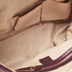 Pre Owned حقيبة كتف غوتشي سوهو جلد عنابي ميتاليك كبيرة بسلسلة