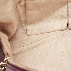 Pre Owned حقيبة كتف غوتشي سوهو جلد عنابي ميتاليك كبيرة بسلسلة