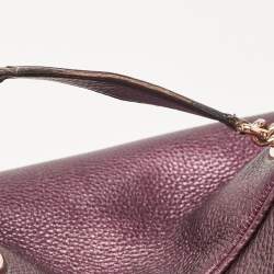 Pre Owned حقيبة كتف غوتشي سوهو جلد عنابي ميتاليك كبيرة بسلسلة