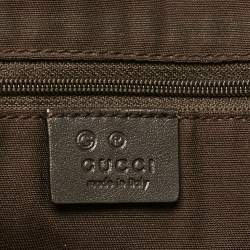 Pre Owned حقيبة يد غوتشي ابي حلقة حرف دي جلد و كانفاس جي جي أسود