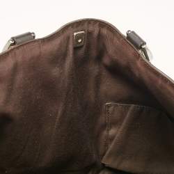 Pre Owned حقيبة يد غوتشي ابي حلقة حرف دي جلد و كانفاس جي جي أسود