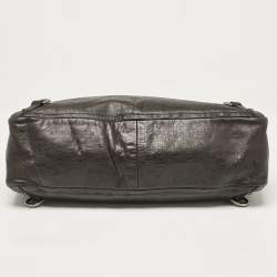 Pre Owned حقيبة يد غوتشي ابي حلقة حرف دي جلد و كانفاس جي جي أسود