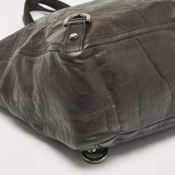 Pre Owned حقيبة يد غوتشي ابي حلقة حرف دي جلد و كانفاس جي جي أسود