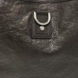 Pre Owned حقيبة يد غوتشي ابي حلقة حرف دي جلد و كانفاس جي جي أسود