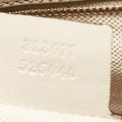 Pre Owned Gucci Off White Microguccissima Leather Bree Tote