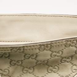 Pre Owned Gucci Off White Microguccissima Leather Bree Tote