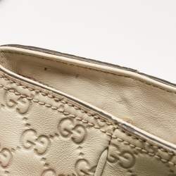 Pre Owned Gucci Off White Microguccissima Leather Bree Tote