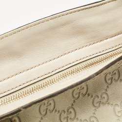 Pre Owned Gucci Off White Microguccissima Leather Bree Tote