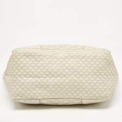 Pre Owned Gucci Off White Microguccissima Leather Bree Tote