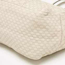 Pre Owned Gucci Off White Microguccissima Leather Bree Tote