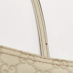 Pre Owned Gucci Off White Microguccissima Leather Bree Tote