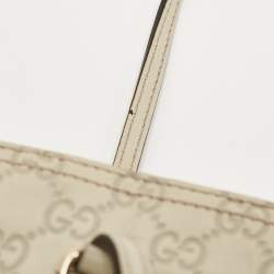 Pre Owned Gucci Off White Microguccissima Leather Bree Tote