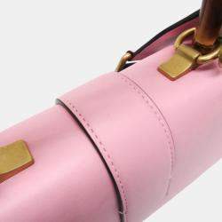 Pre Owned Gucci Navy Pink Red Bamboo Dionysus Leather Handbag