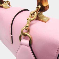 Pre Owned Gucci Navy Pink Red Bamboo Dionysus Leather Handbag
