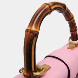 Pre Owned Gucci Navy Pink Red Bamboo Dionysus Leather Handbag