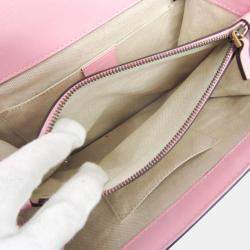 Pre Owned Gucci Navy Pink Red Bamboo Dionysus Leather Handbag