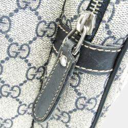 Pre Owned Gucci GG Supreme Beige Navy GG Supreme Backpack