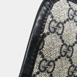 Pre Owned Gucci GG Supreme Beige Navy GG Supreme Backpack