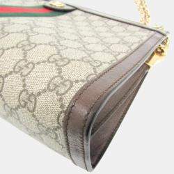 مملوكة مسبقًا Gucci Ophidia Medium GG Brown PVC Leather Shoulder Bag