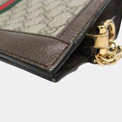 مملوكة مسبقًا Gucci Ophidia Medium GG Brown PVC Leather Shoulder Bag