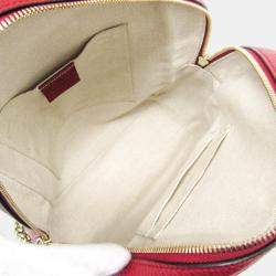 Pre Owned Gucci Red Soho Interlocking G Leather Backpack