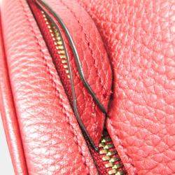 Pre Owned Gucci Red Soho Interlocking G Leather Backpack