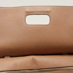 Pre Owned Gucci Brown Leather Bamboo Daily Top Handle Bag