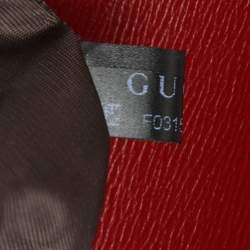 Pre Owned Gucci Red Leather Sylvie 1969 Top Handle Bag