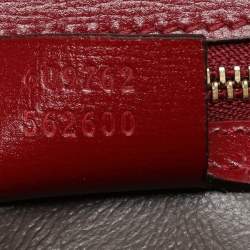 Pre Owned Gucci Red Leather Sylvie 1969 Top Handle Bag