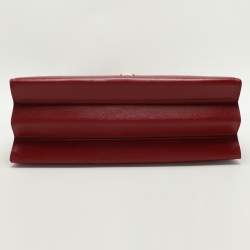 Pre Owned Gucci Red Leather Sylvie 1969 Top Handle Bag