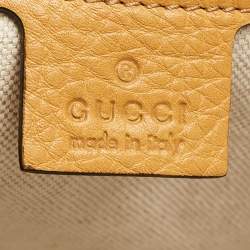 Pre Owned Gucci Mustard Yellow Leather Bree Satchel