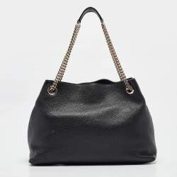 مملوكة مسبقًا حقيبة يد توتس غوتشي سوهو جلد مُحبب ذهبي فاتح بسلسلة متوسطة 