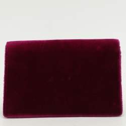 Pre Owned Gucci Purple Velvet and Leather Super Mini Dionysus Crossbody Bag
