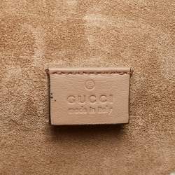 Pre Owned Gucci Beige GG Supreme Canvas and Suede Small Dionysus Shoulder Bag