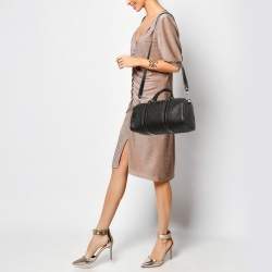 Pre Owned Gucci Dark Brown GG Supreme Canvas and Patent Leather Joy Boston Bag