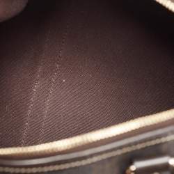 Pre Owned Gucci Dark Brown GG Supreme Canvas and Patent Leather Joy Boston Bag
