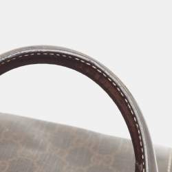 Pre Owned Gucci Dark Brown GG Supreme Canvas and Patent Leather Joy Boston Bag