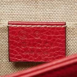 Gucci Red Leather Interlocking G Chain Shoulder Bag
