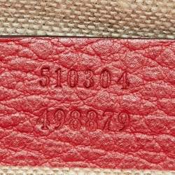Gucci Red Leather Interlocking G Chain Shoulder Bag