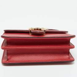 Gucci Red Leather Interlocking G Chain Shoulder Bag