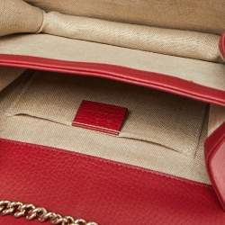 Gucci Red Leather Interlocking G Chain Shoulder Bag