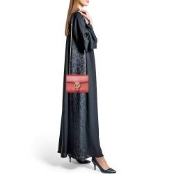 Gucci Red Leather Interlocking G Chain Shoulder Bag