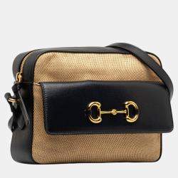 Gucci Brown Horsebit 1955 Flap Pocket Camera Bag