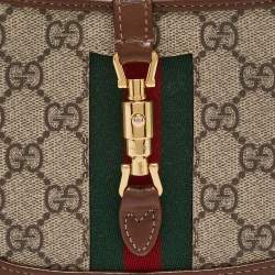 Gucci Brown/Beige GG Supreme Canvas and Leather Mini 1961 Jackie Shoulder Bag