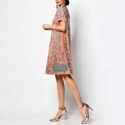 Pre Owned Gucci Metallic Pink/Turquoise Quilted Leather Mini Zumi Crossbody Bag