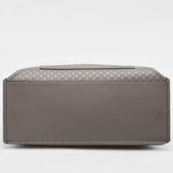 Pre Owned Gucci Grey Microguccissima Leather Front Zip Tote