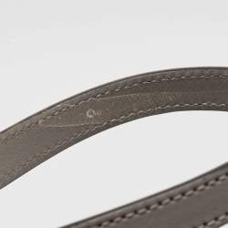 Pre Owned Gucci Grey Microguccissima Leather Front Zip Tote