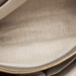 Pre Owned Gucci Grey Microguccissima Leather Front Zip Tote